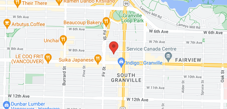 map of 1102 1530 W 8TH AVENUE